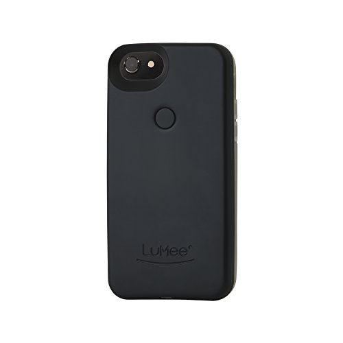 LuMee Two Selfie Phone Case, Black Matte | LED Lighting, Variable Dimmer | Shock Absorption, Bumper Case | iPhone 8 / iPhone 7 / iPhone 6s / iPhone 6