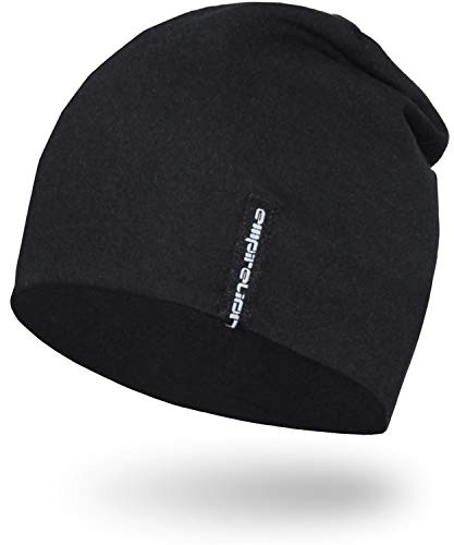 EMPIRELION 9' Multifunctional Lightweight Beanies Hats, Running Skull Cap Helmet Liner Sleep Caps for Men Women (Black, 1)