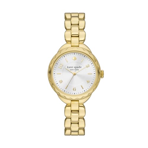 Kate Spade New York Women's Morningside Stainless Steel Scallop Topring Quartz Watch, Color: Gold (Model: KSW1735)