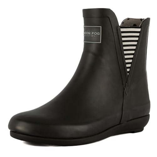 LONDON FOG Womens Piccadilly Rain Boot black matt 9 M US