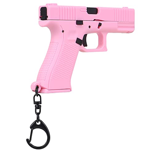 WOHEIHEI Pistol Shape Keychain, G-45 Decompression Gun Model Key Chain Bag, Eliminate Pressure Fidget Gadgets, Pendant Ornament for Gift for Men Women Kids or Friends (Pink)