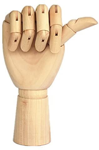 TAPBULL Wood Artist Drawing Manikin Articulated Mannequin with Wooden Flexible Fingers 10' Right Hand (10 inches-Right Hand)