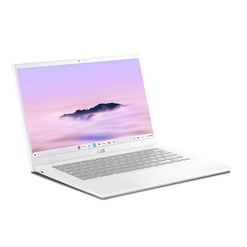 ASUS Chromebook Plus CX34 Laptop, 14' Display (1920x1080), Intel Coreâ„¢ i3-1215U Processor, 8GB RAM, 256GB UFS Storage, ChromeOS, White, CX3402CBA-DH386-WH