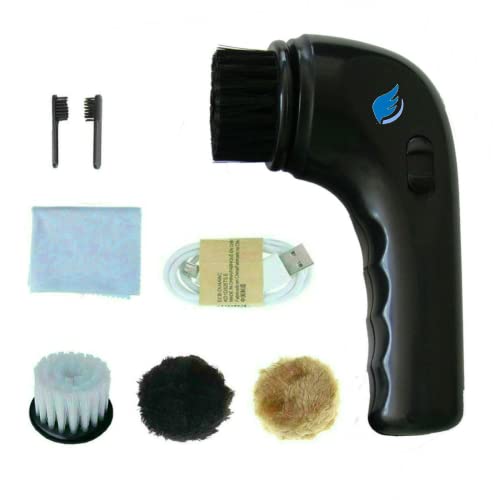 Electric Shoe Shine Kit, Electric Shoe Polisher Brush Shoe Shiner Dust Cleaner Portable Leather Care Kit for Shoes, Bags, Sofa