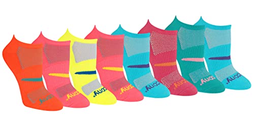 Saucony Women's Performance Super Lite No-Show Athletic Socks, M, Light Assorted (8 Pairs), Medium