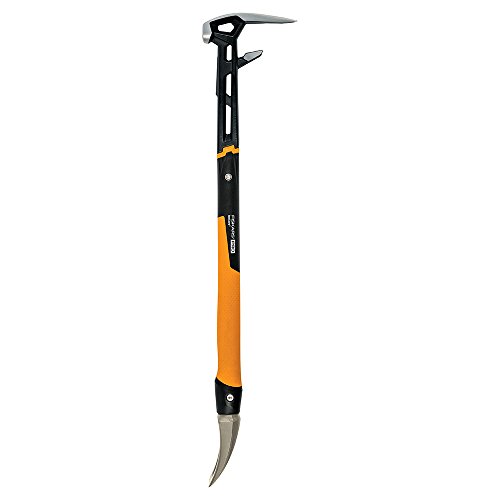 Fiskars Pro IsoCore Wrecking Bar - 30' Hammer, Crow Bar, and Board Bender with Shock Controlled Handle - Building and Fixing Tools - Orange/Black