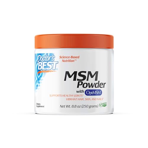 Doctor's Best MSM Powder with OptiMSM, Non-GMO, Vegan, Gluten Free, Soy Free, 250 Grams