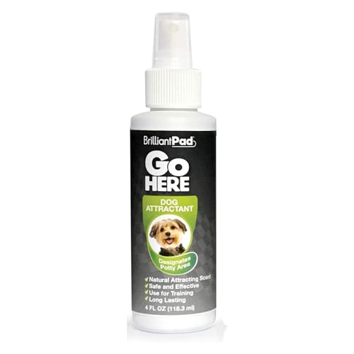 BrilliantPad Go Here! Puppy Potty Training Spray | Natural Attractant, Dog & Puppy Home Housebreaking Aid for Pets | Safe for Animals, Furniture & Plants | Use on Pee Pads Indoor & Outdoor | 4oz