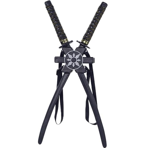 amscan Plastic Double Ninja Swords Halloween Costume Accessory, Adults and Teens, 29'