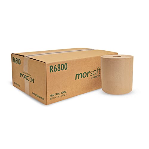 Morcon Paper R6800 Hardwound Roll Towels 8-Inch x 800ft Brown 6 Rolls/Carton
