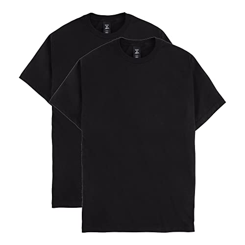 Hanes mens Hanes Men's Beefy Tall Short Sleeve Tee Value Pack (2-pack) fashion t shirts, Black, XX-Large Tall US