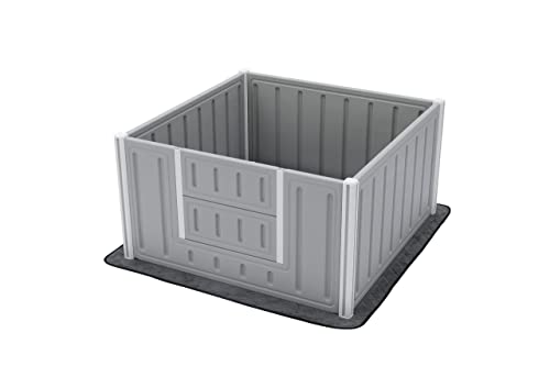Artemis Whelping Box for Dogs and Puppies - Large Birthing Supplies - Plastic Panel for Puppy Safety-Washable Kit with Liner-Birth -Containment Birthing and Playpen Boxes (Standard 40' X 40', Gray)