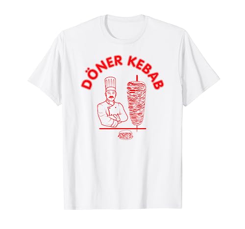 Döner Kebab Shirt, Kebab Cook & Kebab Skewer & Sandwich Logo T-Shirt