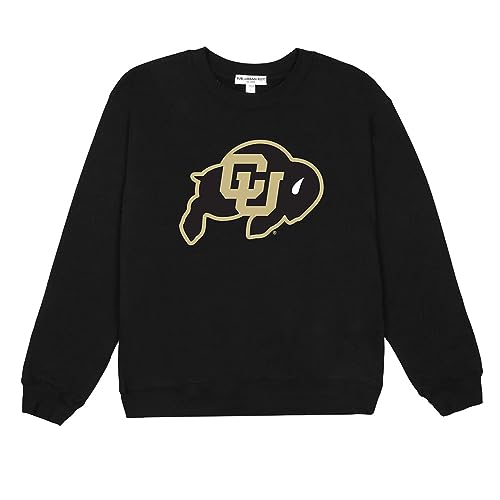 Suburban Riot University of Colorado Official Traditional Willow Women's Long Sleeve Fleece Sweatshirt (X-Large) Black
