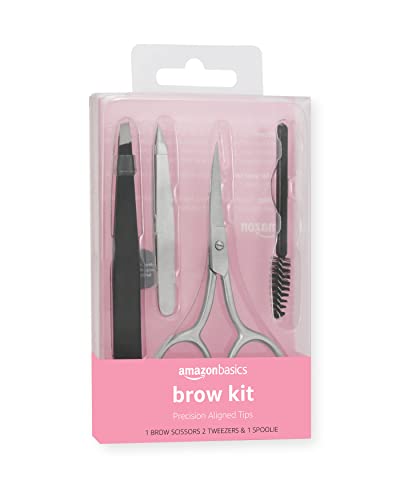 Amazon Basics 4 Piece Brow Kit, black