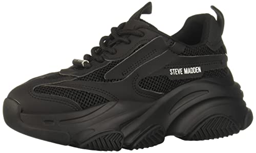 Steve Madden Women's Possession Sneaker, Black, 10