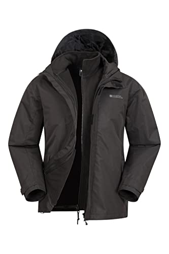 Mountain Warehouse Fell Mens 3 in 1 Water Resistant Jacket - Winter Black Medium