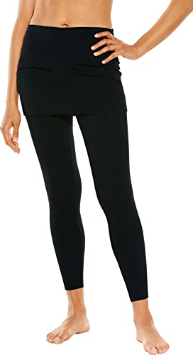 Coolibar UPF 50+ Women's Shorebreak Skirted Swim Tights - Sun Protective (Small- Black)