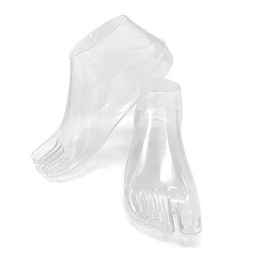 SteelFever 1 Pair Plastic Foot Model Tools Shoes Support for Ankle-High Shoes Display (Transparent)