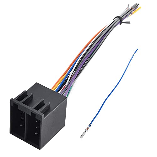 RED WOLF Car Radio 16 Pin ISO Wire Harness Adapter For Semi Truck Freightliner International Peterbilt Volvo Sterling Mack Kenworth Stereo Connector Cable Male Plug to JVC Pioneer Kenwood Sony Android