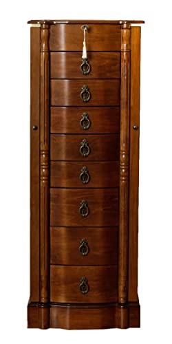 Hives and Honey Robyn Jewelry Armoire, 41'H x 17.25'W x 12.5'D, Walnut