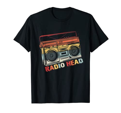 Vintage Radio In Head Music Matching Band Cassette Player T-Shirt