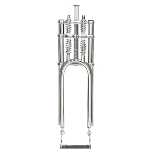 MICARGI Fat Bike Fork,26' Over and Under Dual Spring Classical Fork, Disc Brake Steerer Length: 28.6mmx305mm Threadless, Axle Size: 3/8, Hub Spacing 145mm for 26”29' x3.0 4.0 (FK-GTS-640305145D8-CP)