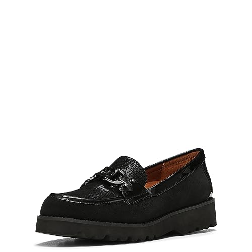 Donald Pliner CLIO Stretch Fabric, Designer, Classic Shoes, Women’s Dress Loafers, Black, 7
