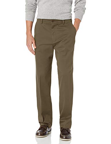 Dockers Men's Classic Fit Easy Khaki Pants (Standard and Big & Tall), Dark Pebble, 34W x 32L