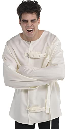 White Asylum Straitjacket Costume (Large/X-Large) - Escape-Proof Design - Perfect For Halloween Costumes, Pranks & Themed Parties (1 Pc.)