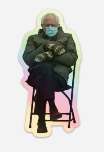 Bernie Sanders Mittens Holographic Inauguration Sticker - 4' by 2' You can Put Bernie Anywhere! Indoor/Outdoor Sticker - Make Your Own Real Life Funny Meme