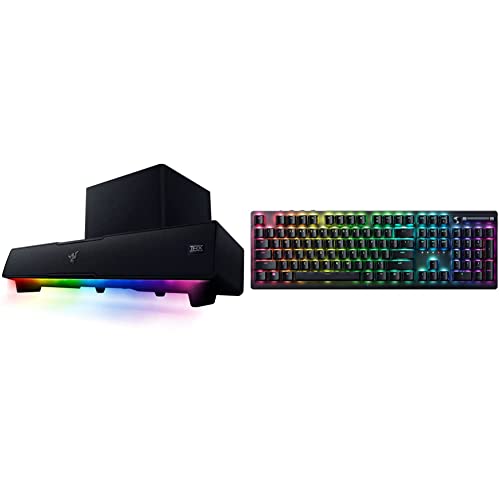 Razer Leviathan V2: Multi-Driver PC Gaming Soundbar with Subwoofer & Nintendo Switch & DeathStalker V2 Pro Wireless Gaming Keyboard: Low-Profile Optical Switches - Linear Red