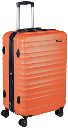 Amazon Basics Expandable Hardside Luggage, Suitcase with Wheels, 26-Inch Suitcase with Four Spinner Wheels and Scratch-Resistant Surface, Orange