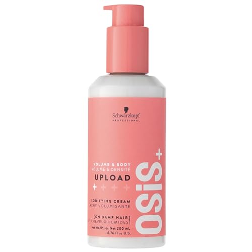 OSiS+ Upload Volume Cream – Lightweight Volumizing Hair Treatment – Conditioning Style Control and Volume Effect - Blow Dry Heat Protection, 6.75 oz