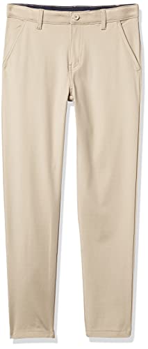 French Toast Boys' Slim Fit Taper Leg Performance Pant, Khaki, 12