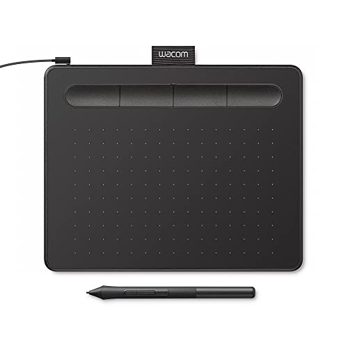 Wacom Intuos Small Graphics Drawing Tablet, includes Training & Software; 4 Customizable ExpressKeys Compatible With Chromebook Mac Android & Windows, photo/video editing, design & education,Black