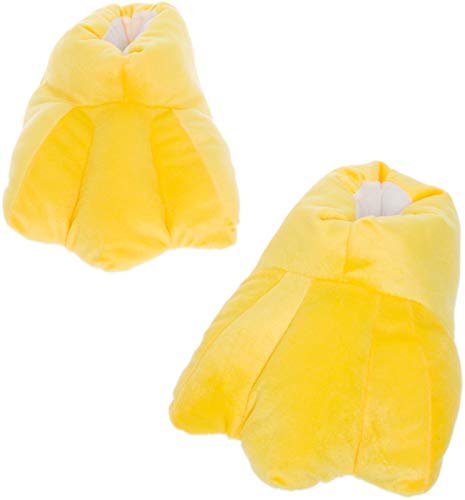 Silver Lilly Duck Feet Slippers - Plush Novelty Animal Costume House Shoes w/Comfort Foam (M)