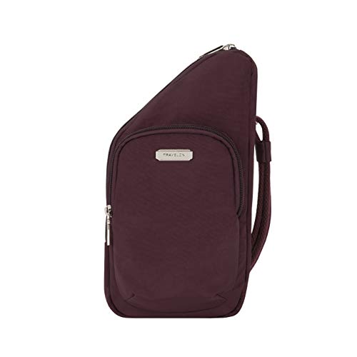 Travelon Crossbody Bag, Dark Bordeaux, 5.25W x 10.5H x 1.5D