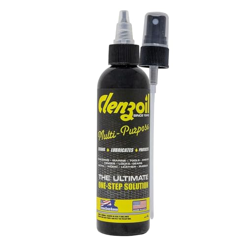 Clenzoil Multi-Purpose Cleaner, Lubricant & Rust Prevention 3in1 Oil | Bike Chain Lube, Garage Door Lubricant, Gun Oil and Cleaner | 4 oz. Dropper & Spray Bottle of Super Lube CLP | Made in U.S.A.