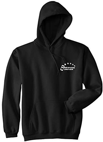 5-Star Rideshare Driver Hoody, Reflective Logo Soft Fabric Uber, Lyft Black