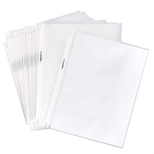 Amazon Basics Sheet Protector, Heavy Duty, Non-Glare, 100 Pack, Clear