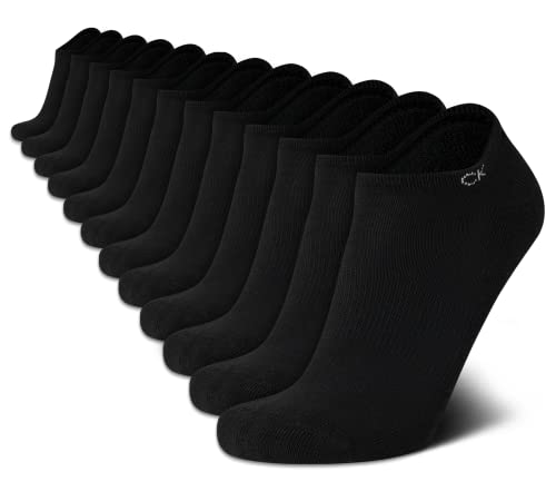 Calvin Klein Men's Socks - Lightweight No Show Socks (12 Pack), Size 7-12, Jet Black