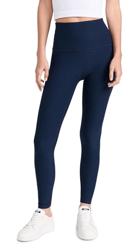 Beyond Yoga Women's Spacedye Caught in The Midi Leggings, Nocturnal Navy, Blue, S