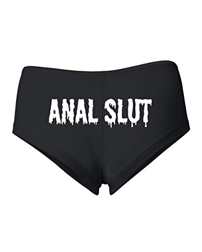 Wild Bobby Anal Slut Sexy Naughty Slutty Women's Spandex Cotton Booty Short, Black, Large