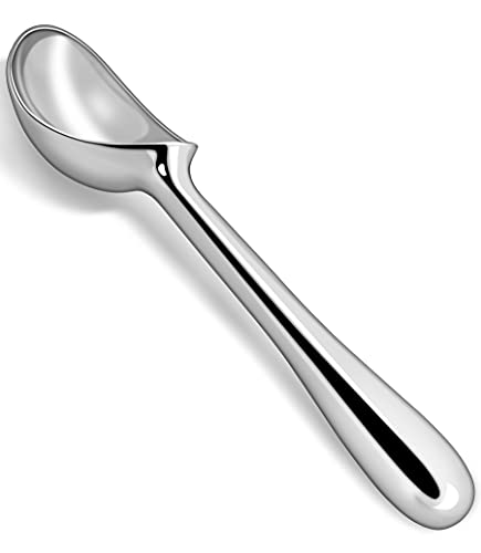 AOWOTO Alloy Stainless Steel Ice Cream Scoop - Ergonomic for Hard Ice Cream - Dishwasher Safe Ice Cream Spade