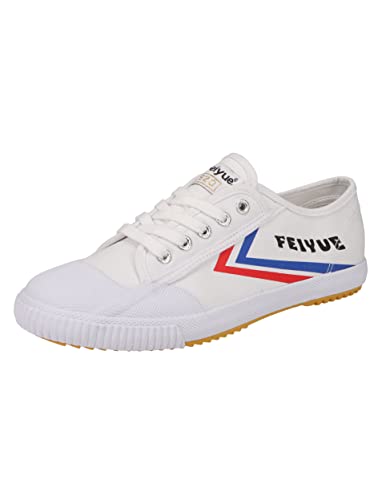 FEIYUE Fe Lo 1920 Canvas Martial Arts Shoes, Unisex Low Top Great Sneakers for Martial Arts, Parkour, Lifting, and Great for Every Day Casual Wear White