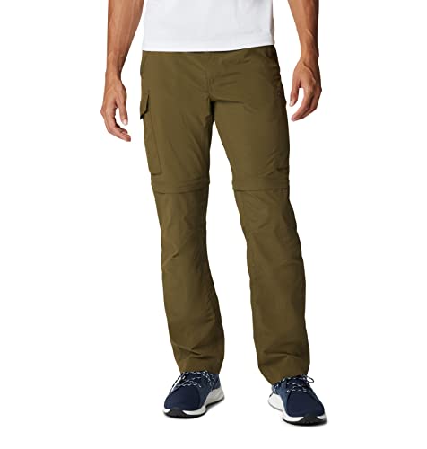 Columbia Men's Silver Ridge Convertible Pant, Breathable, UPF 50 Sun Protection, New Olive, 32