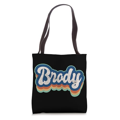 Brody First Name Boy Vintage Style 70s 80s Personalized Tote Bag