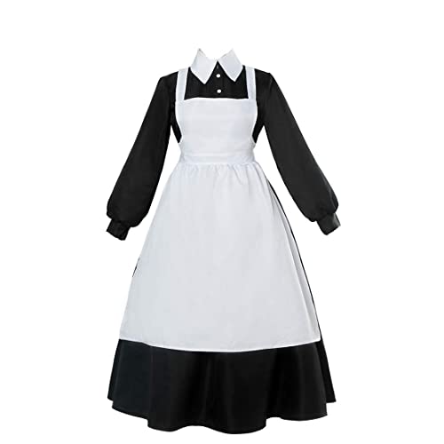 DUNHAO COS Anime Women's The Promised Neverland Isabella Krone Cosplay Maid Dress Costume-XL