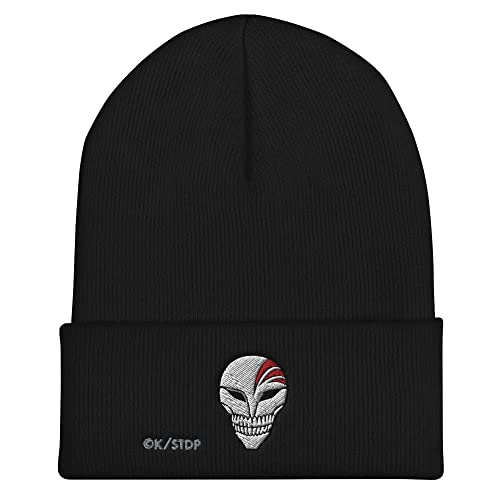 Ripple Junction Bleach Hollow Mask Embroidered Cuff Beanie Officially Licensed Black